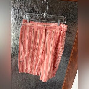 Chico's Peach and White Striped Shorts Size 1 (8-10)